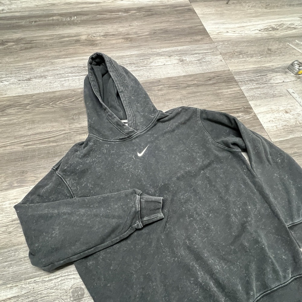 Nike Center Swoosh Hoodie Women's XS Black Stone Wash Mineral Acid Travis Scott